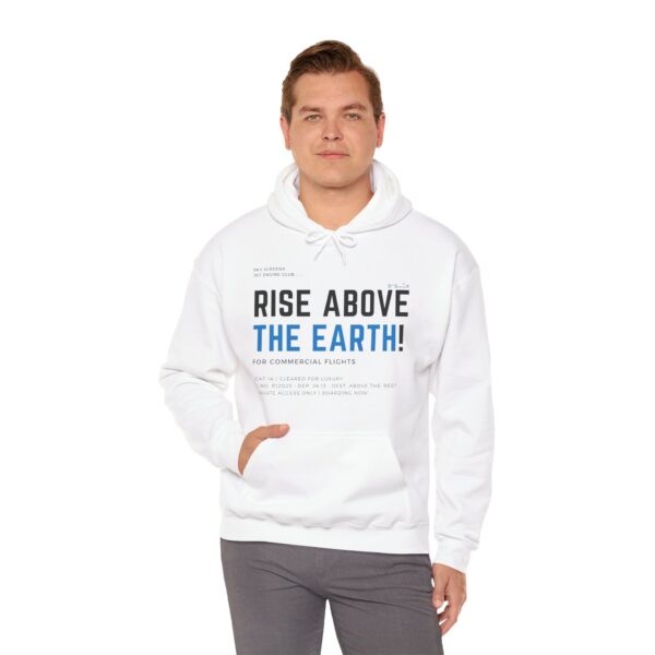 Front/Back Rise Above the Earth Hoodie, Unisex Heavy Blend Sweatshirt, Comfortable Casual Wear, Perfect Gift