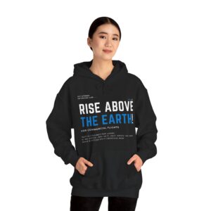 Front/Back Rise Above the Earth Hoodie, Unisex Heavy Blend Sweatshirt, Comfortable Casual Wear, Perfect Gift