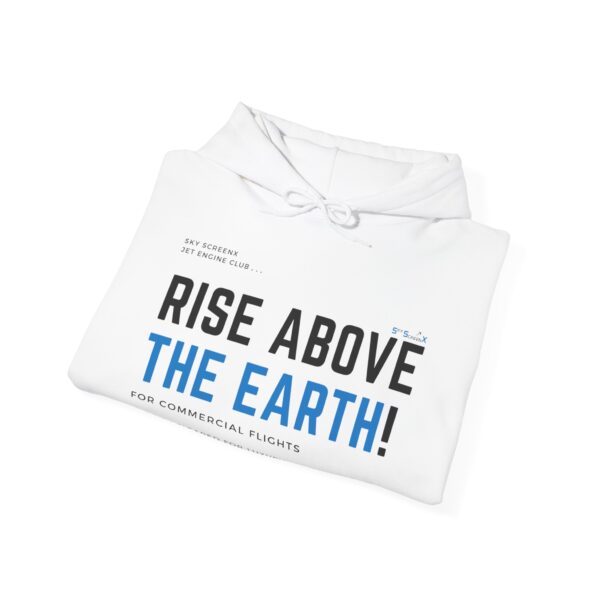 Front/Back Rise Above the Earth Hoodie, Unisex Heavy Blend Sweatshirt, Comfortable Casual Wear, Perfect Gift