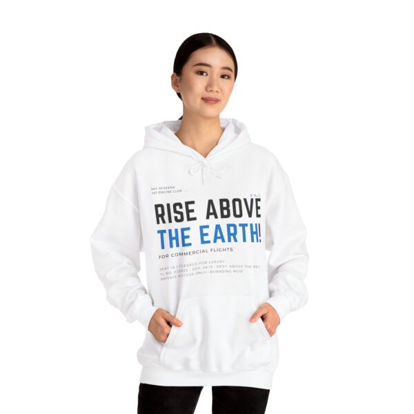 Front/Back Rise Above the Earth Hoodie, Unisex Heavy Blend Sweatshirt, Comfortable Casual Wear, Perfect Gift